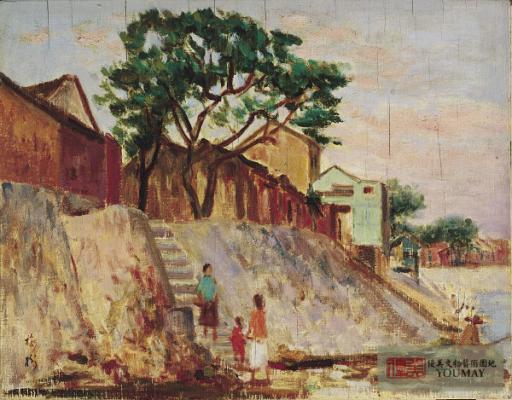 李梅樹 午後河岸