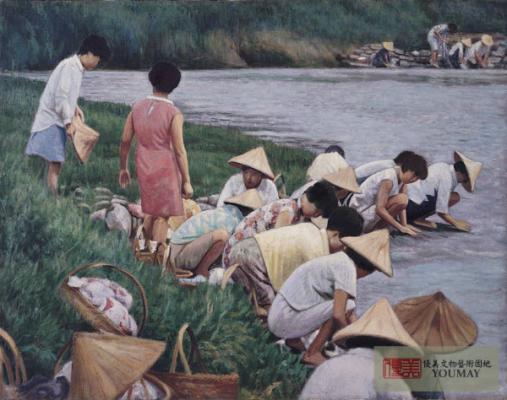 李梅樹 河邊清晨