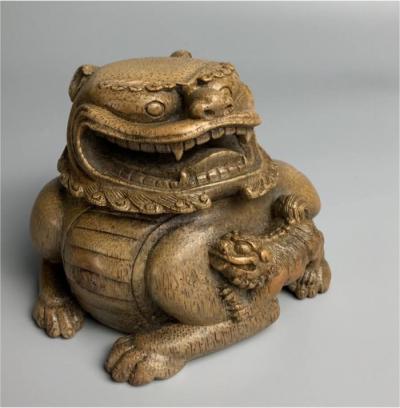 太獅少獅 竹雕